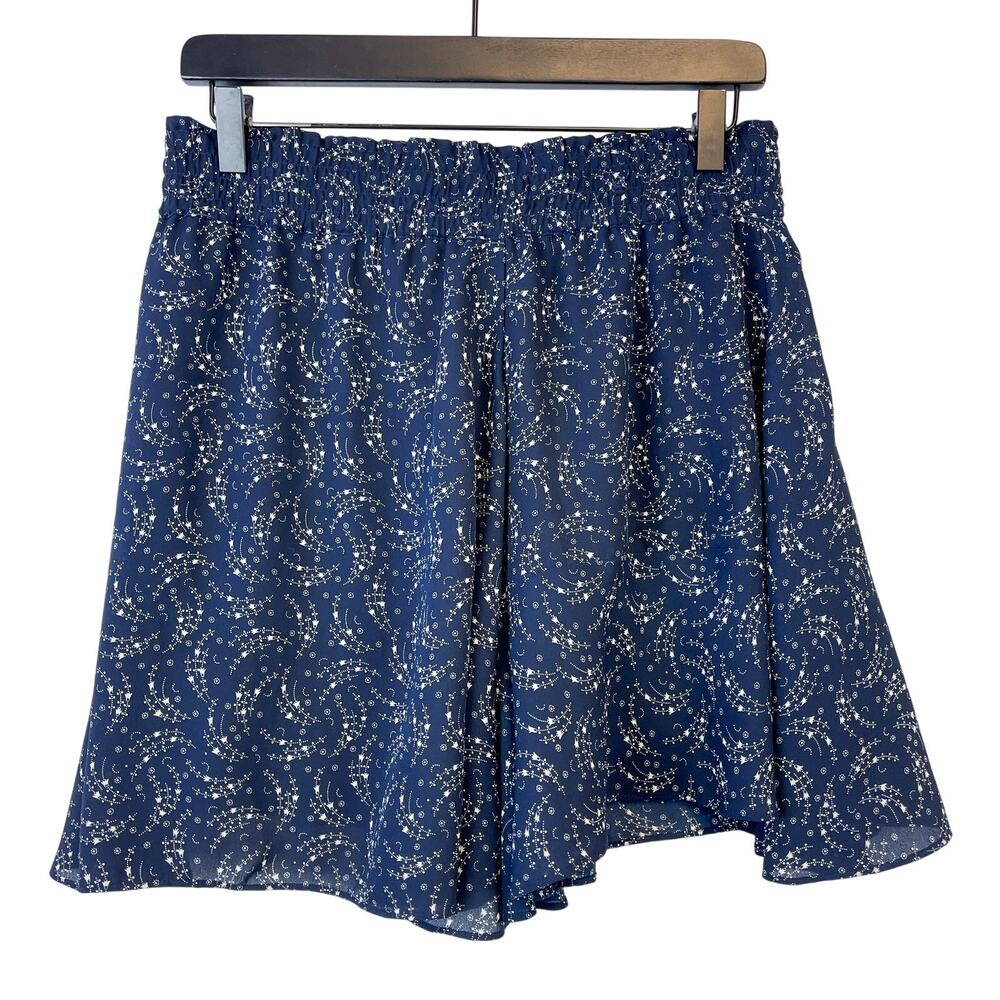 Scotch & Soda Womens Size 2 Polyester Printed Flounce Skirt Pull-On Navy Blue